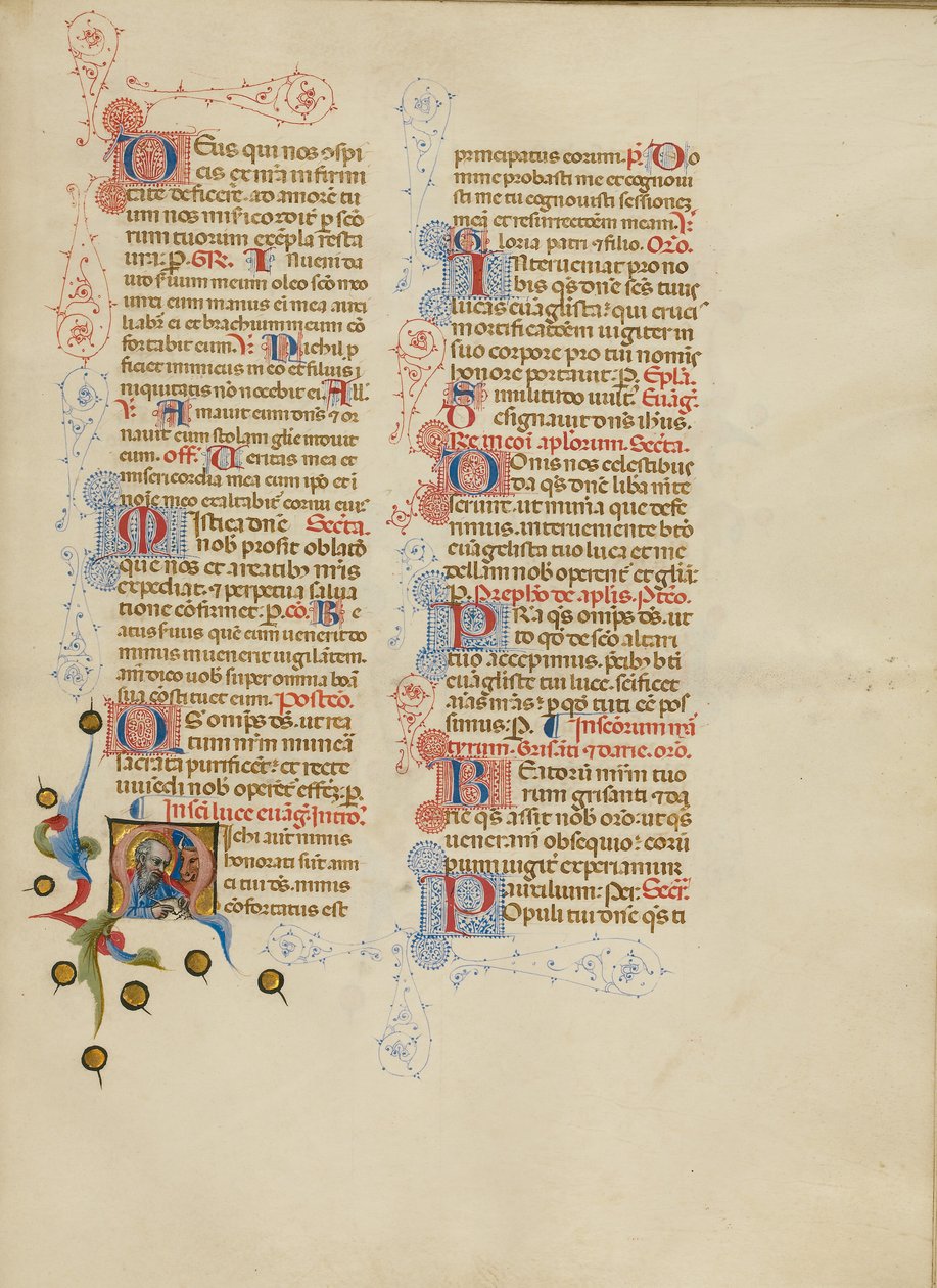 Initial M: Heiliger Lukas von Master of the Brussels Initials