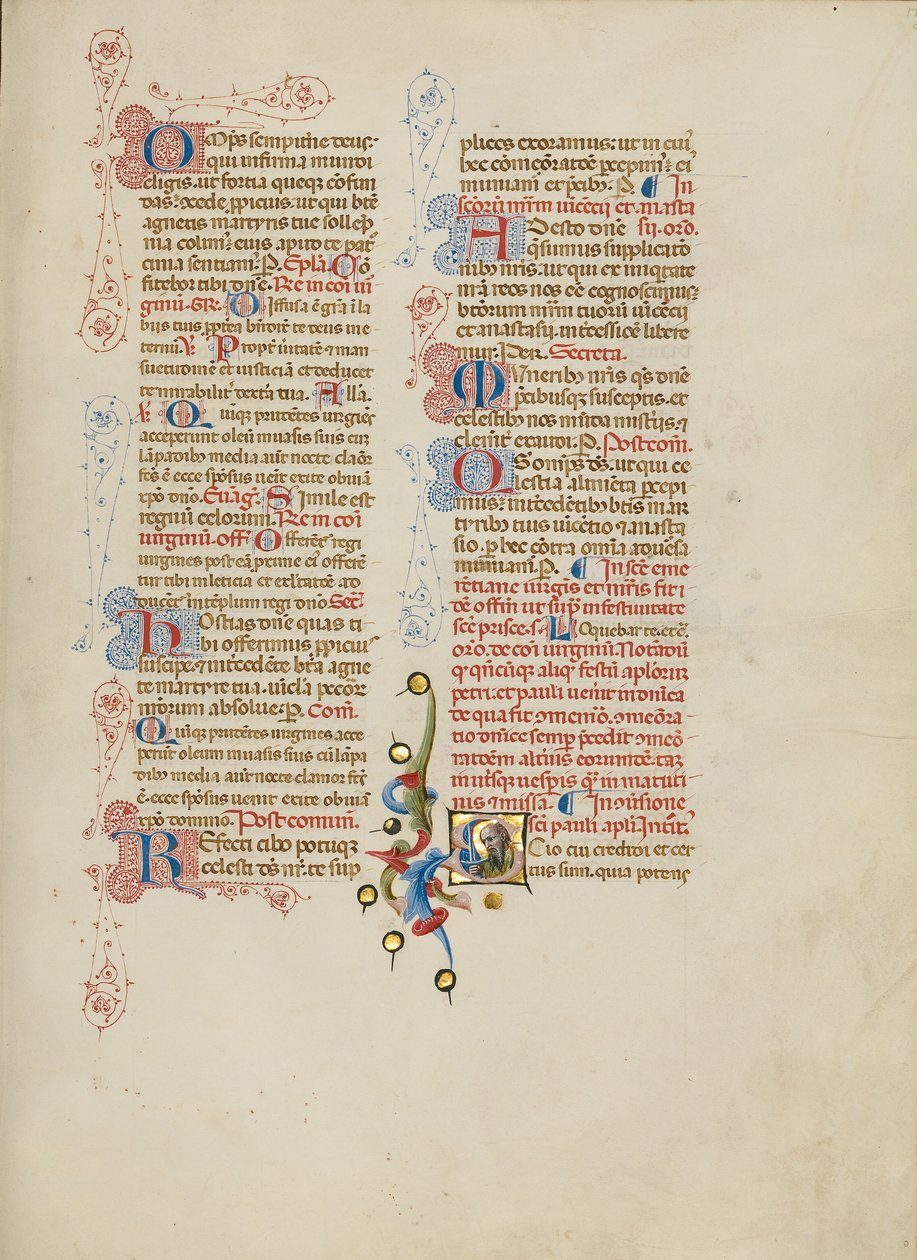 Initiale S: Heiliger Paulus von Master of the Brussels Initials