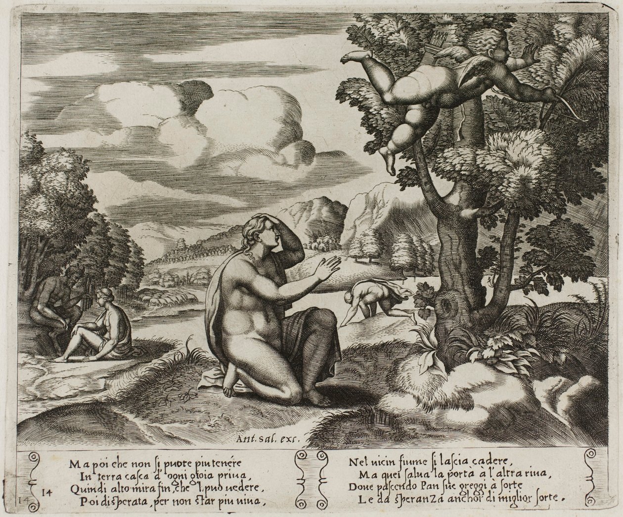Amor flieht vor Psyche von Master of the Die