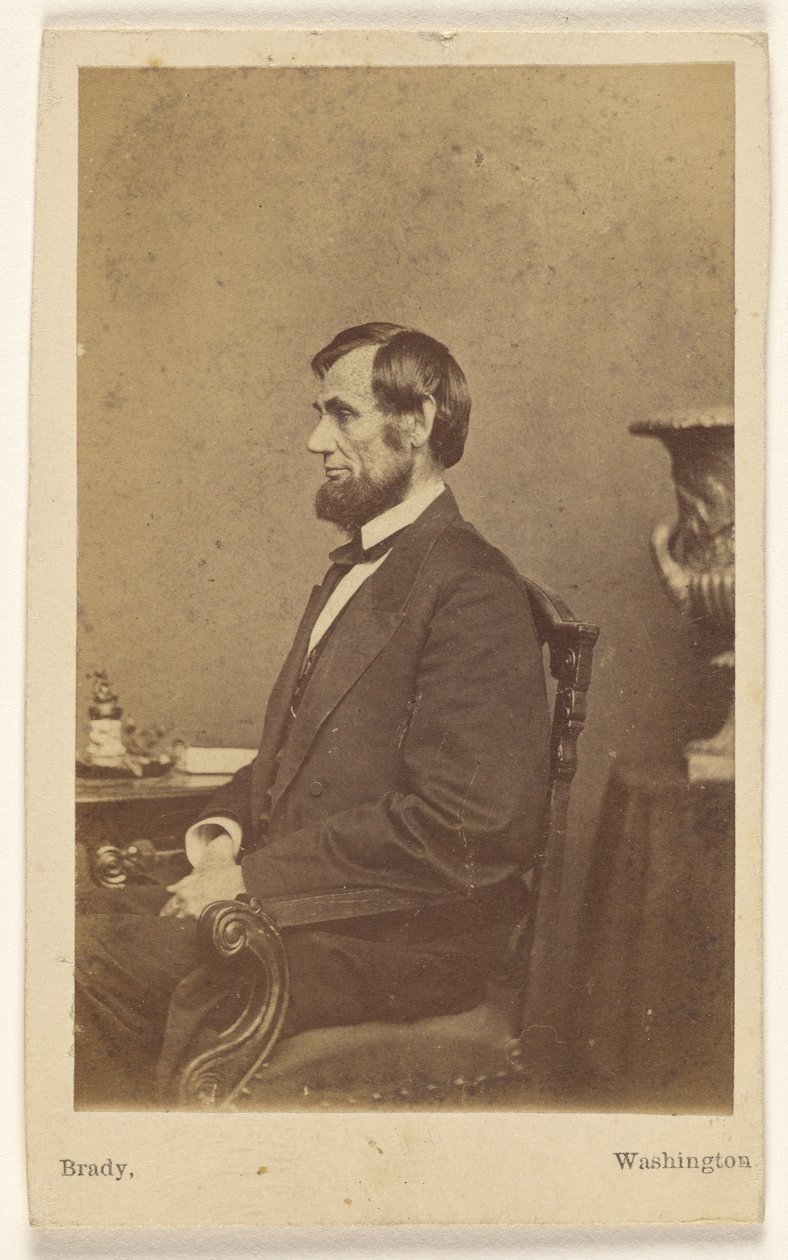 [Abraham Lincoln sitzend, im Profil] von Mathew B. Brady