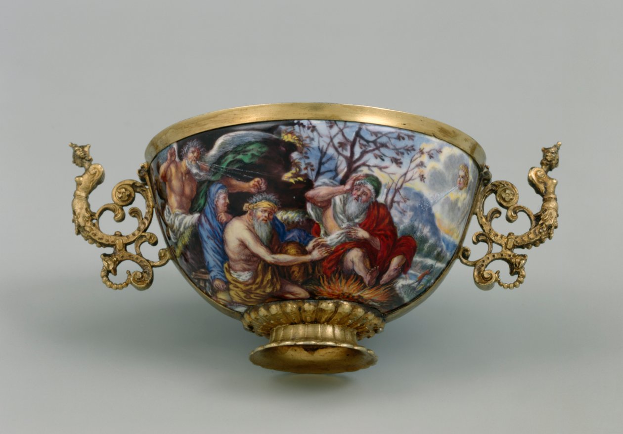 Becher mit Allegorie des Winters, um 1703 von Matthaeus II Baur