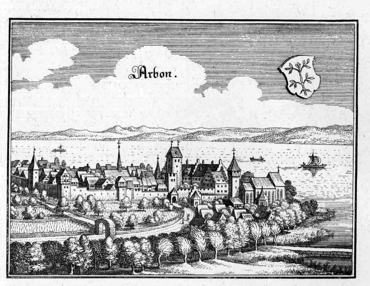 Arbon - Auszug aus Topographia Sueviae (Schwaben) von Matthaus Merian