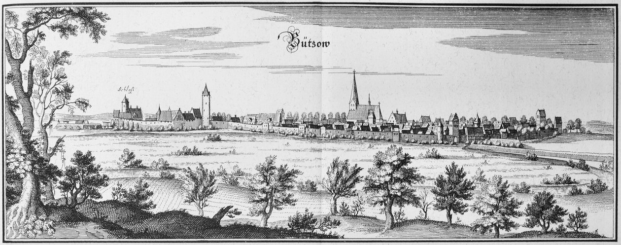 Bützow von Matthaus Merian