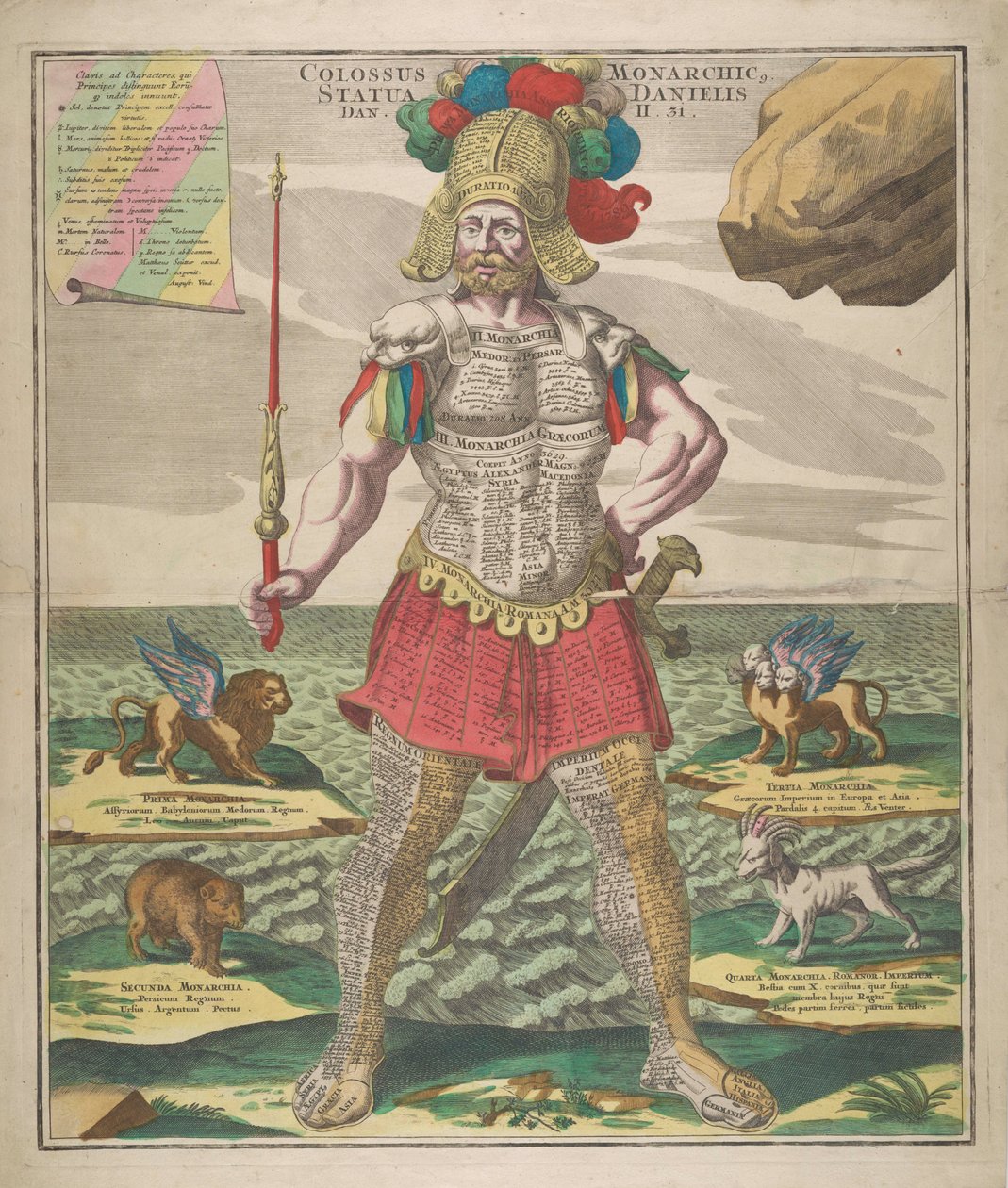 Koloss Monarchic. Statua Danielis, 1730 von Matthaeus Seutter
