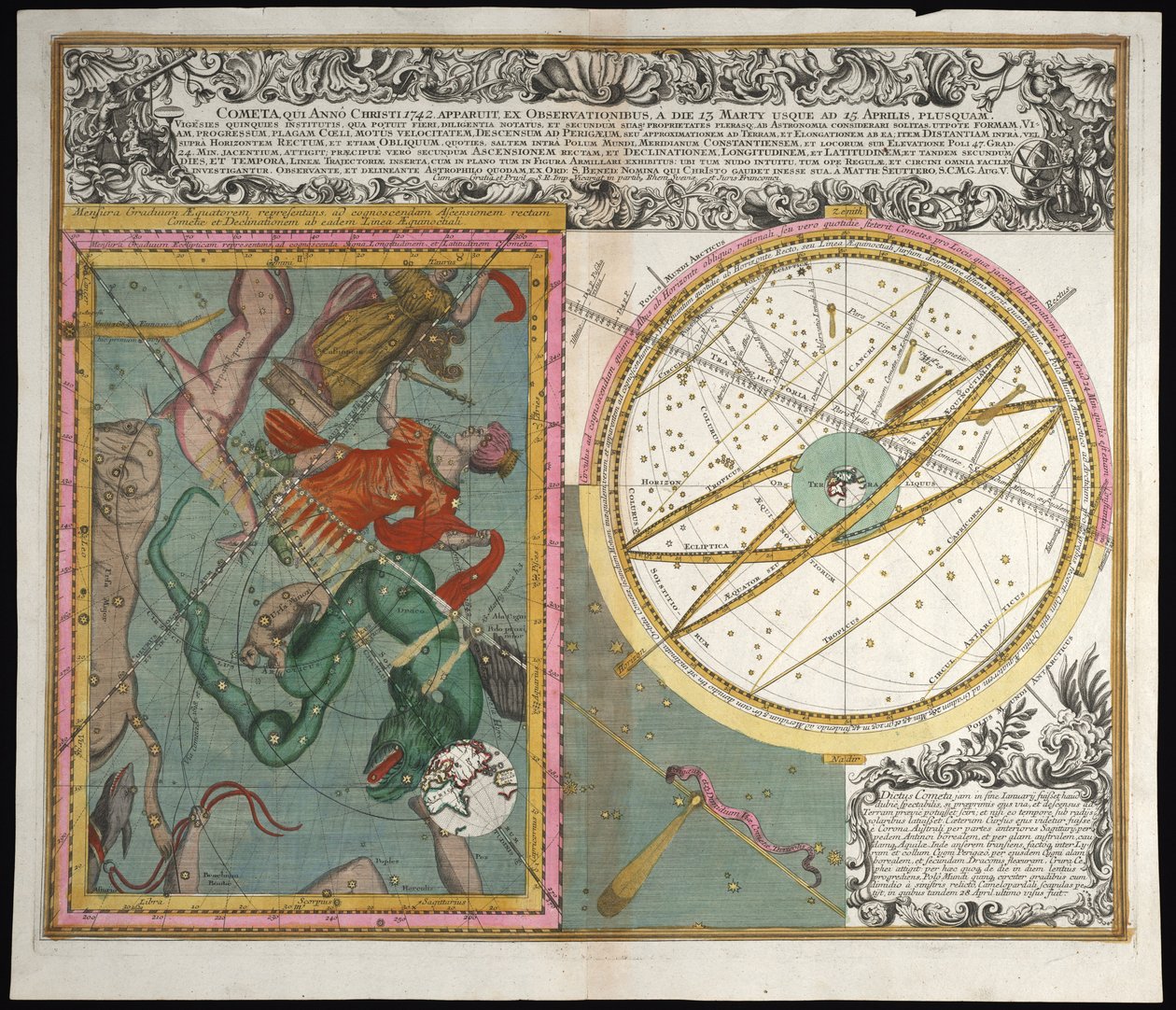Komet, der im Jahr Christi 1742 erschien von Matthaeus Seutter