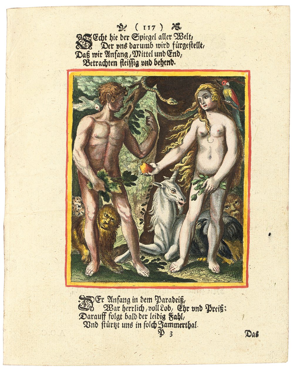 Adam und Eva, ca. 1700-1725 von Matthaus Merian