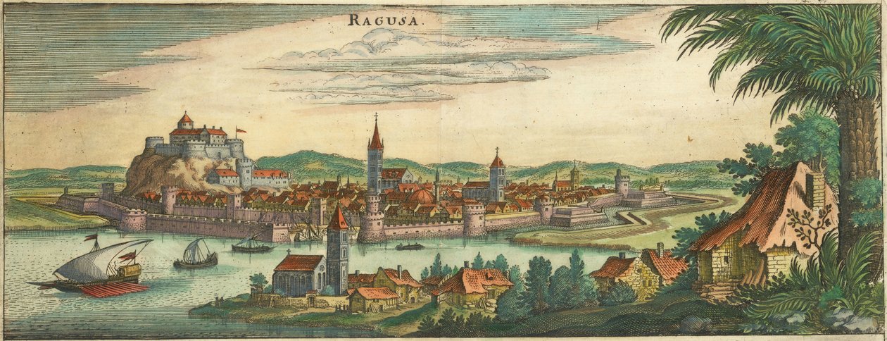 Dubrovnik - Ragusa, Negroponte (beschnitten) von Matthaus Merian