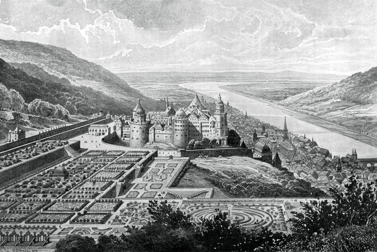 Heidelberger Schloss, Deutschland, 1620, 1903 von Matthaus Merian