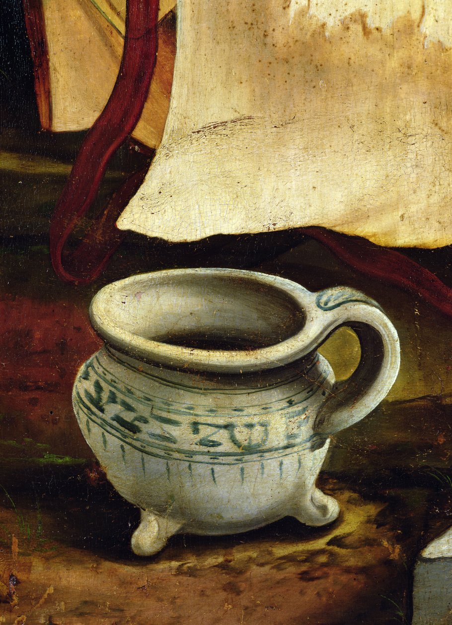 Isenheimer Altar (Detail) eines Nachttopfes aus der Geburtsszene, äußerer Flügel von Matthias Grünewald