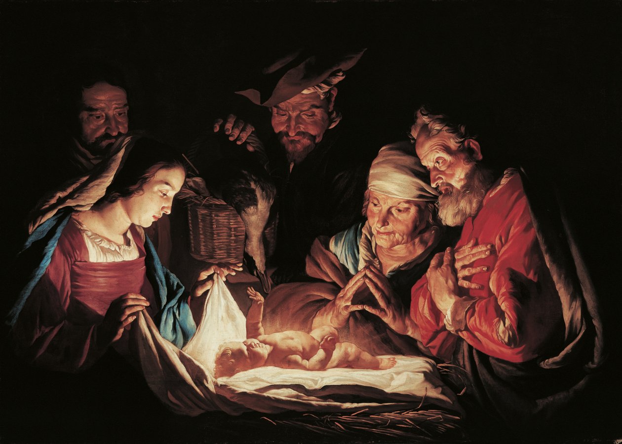Die Anbetung der Hirten von Matthias Stom