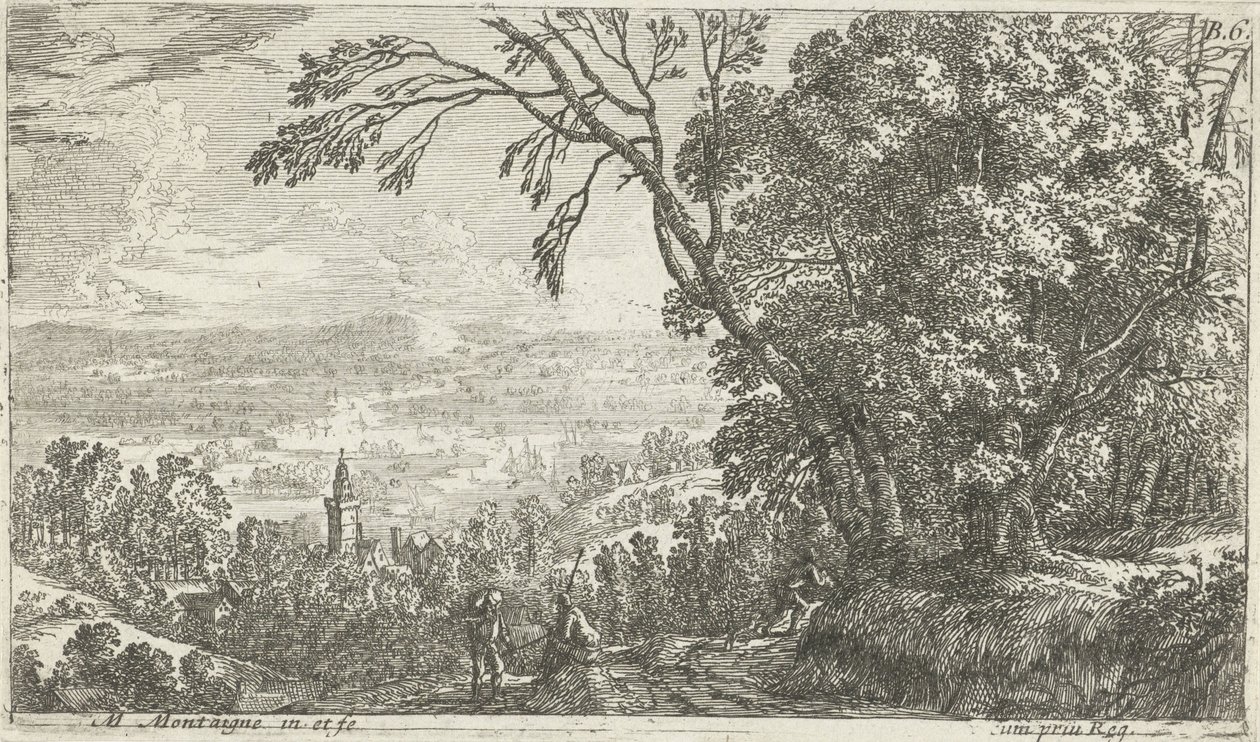 Ansicht einer hügeligen Landschaft von Matthieu van Plattenberg