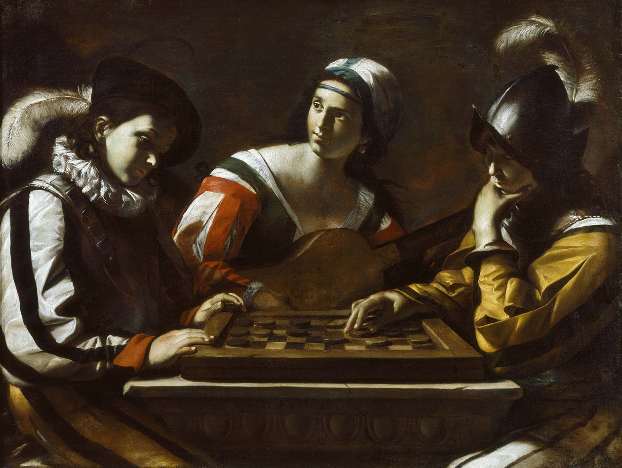 Das Damespiel, 1630er Jahre von Mattia Preti