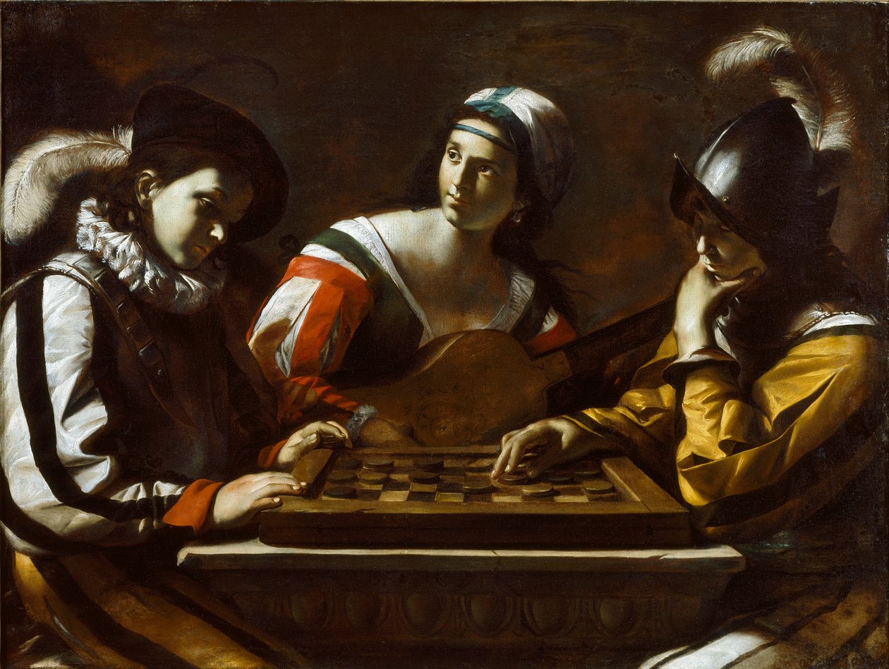 Das Damespiel, 1630er Jahre von Mattia Preti