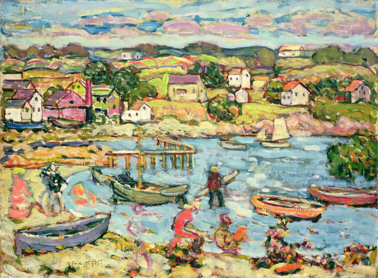 Landschaft mit Ruderbooten, 1916-18 von Maurice Brazil Prendergast