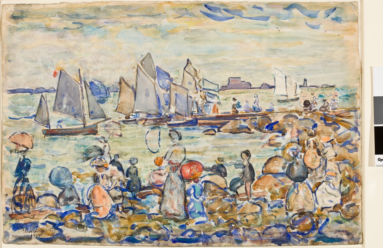 Der Hafen, St. Malo, Bretagne, 1909 von Maurice Brazil Prendergast