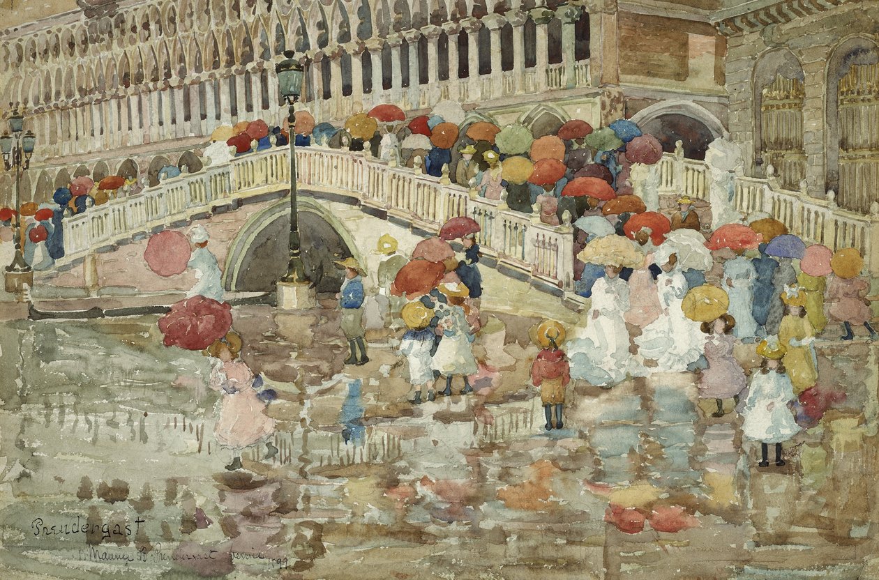Regenschirme im Regen von Maurice Brazil Prendergast