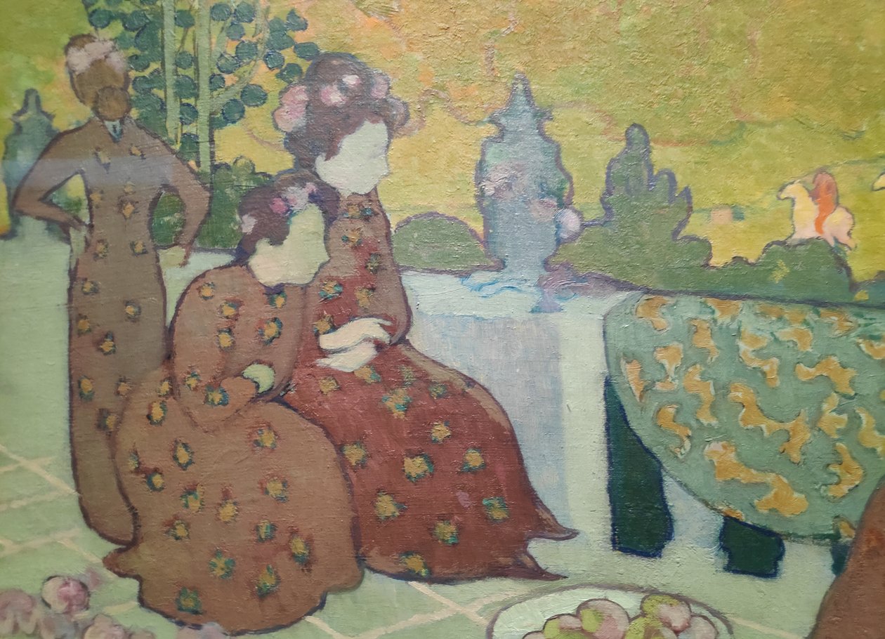 Frauen, die auf der Terrasse sitzen, auch genannt Septemberabend von Maurice Denis