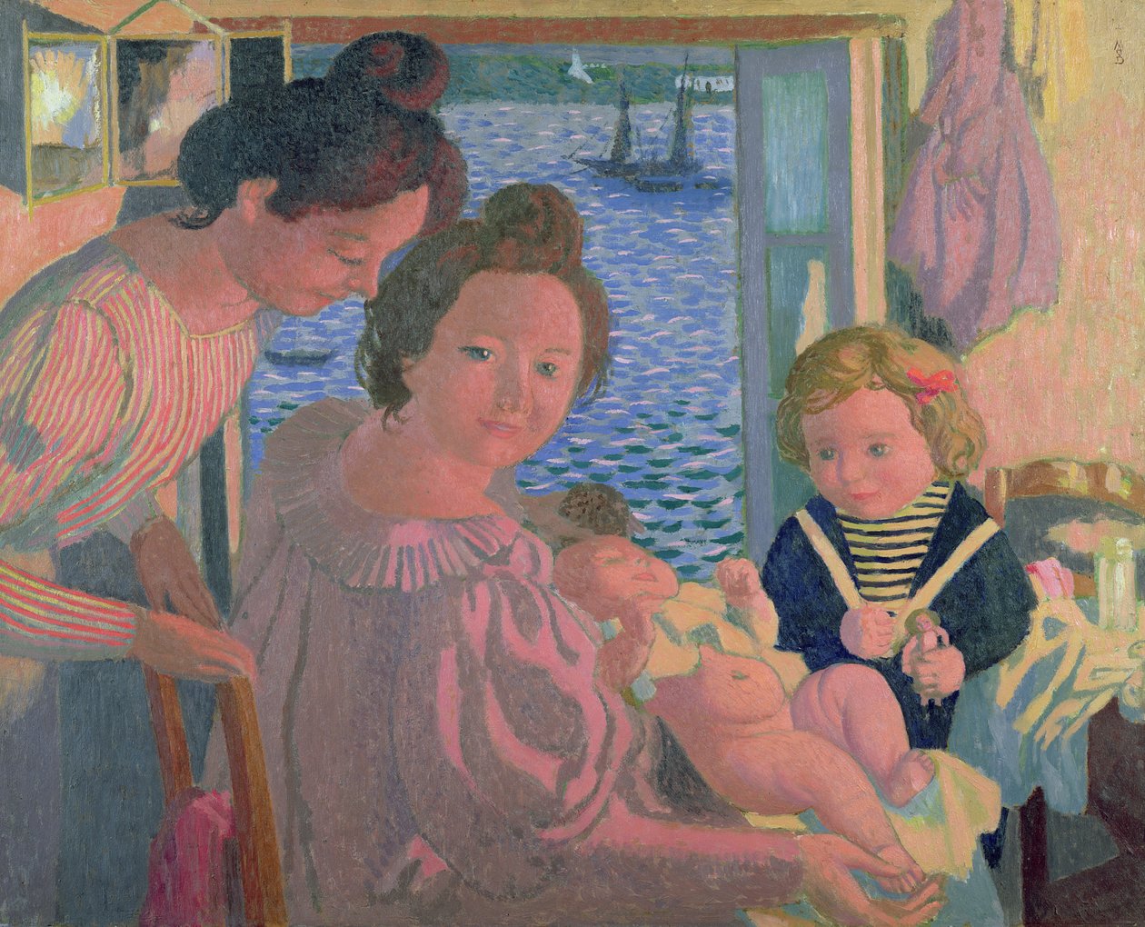 Mutterschaft in Pouldu, Abend, ca. 1899 von Maurice Denis