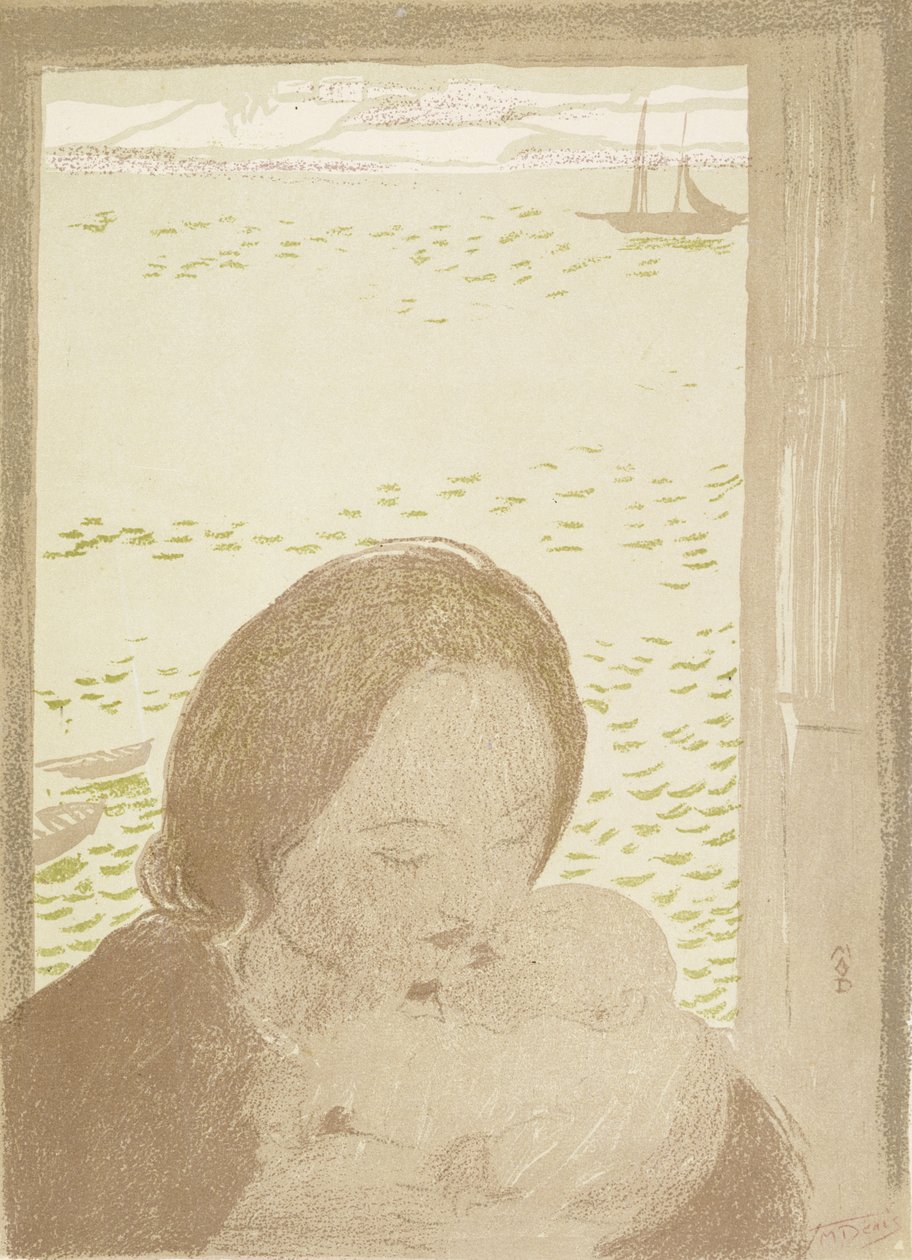 Mutter und Kind am Meer bei Pouldu, 1900 von Maurice Denis