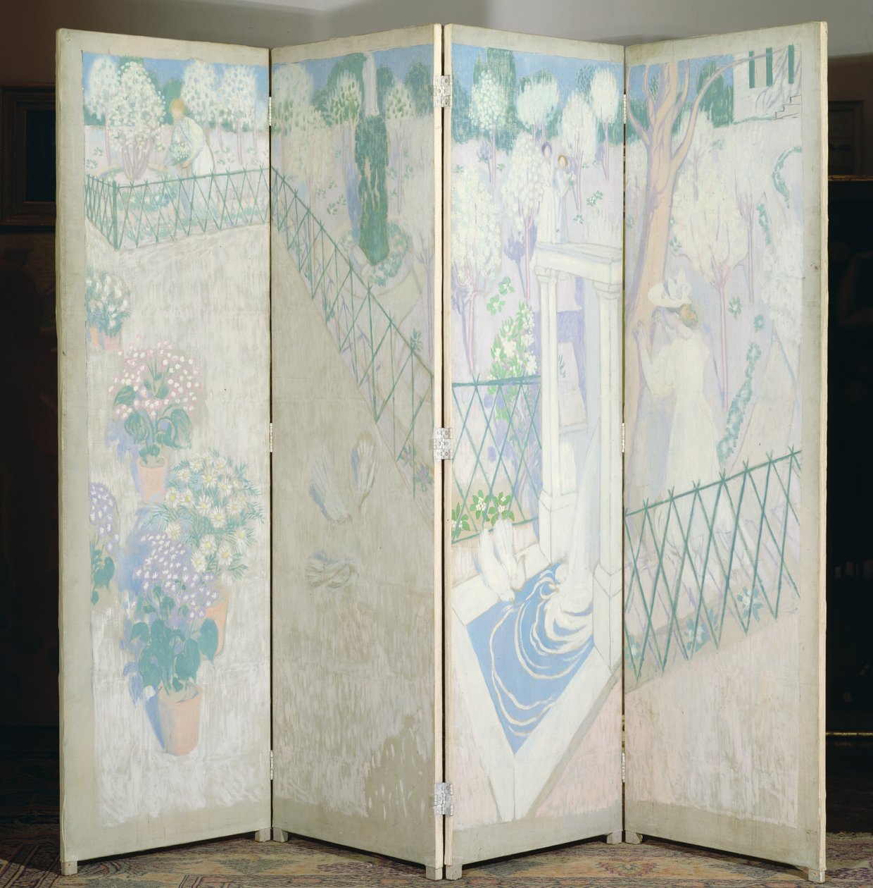 Paravent mit Tauben, ca. 1896 von Maurice Denis