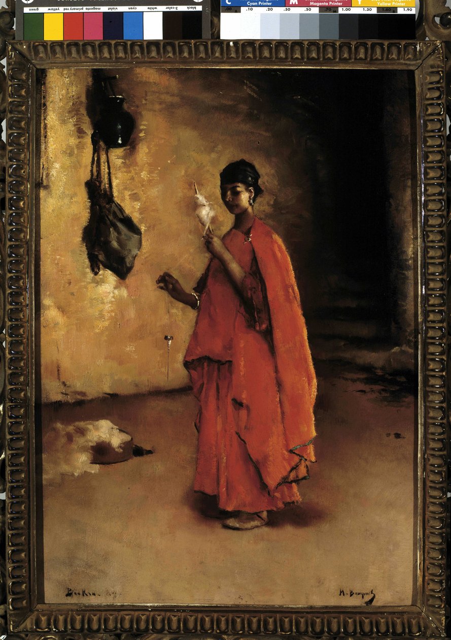 Die Spinnerin (Biskra). Algerien von Maurice Bompard