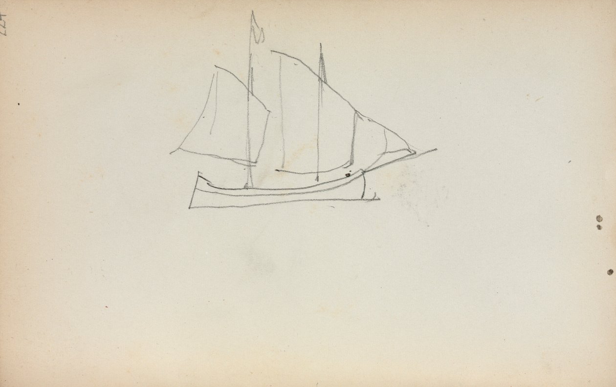 Italienisches Skizzenbuch: Segelboot Seite 224, 1898-1899 von Maurice Brazil Prendergast