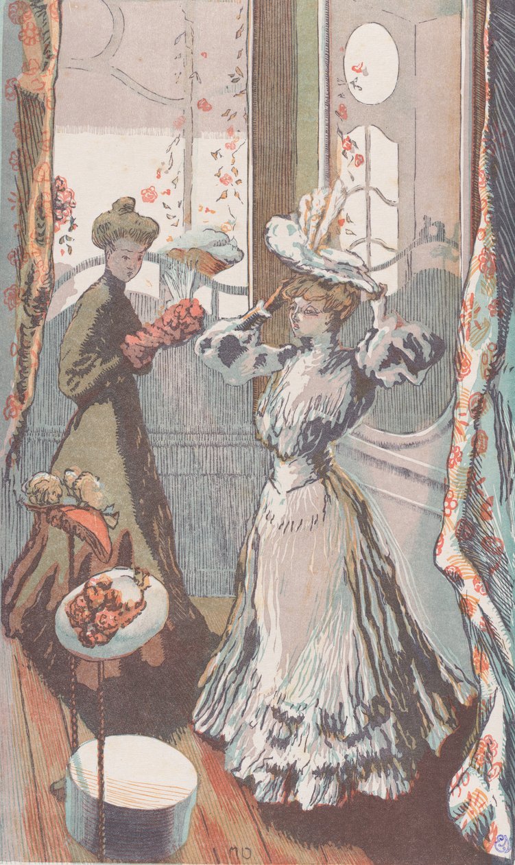 Chez la Modiste, ca. 1910 von Maurice Delcourt