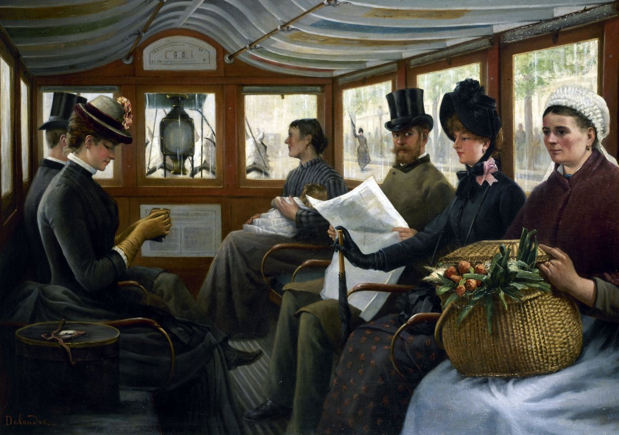 Im Omnibus, um 1885 von Maurice Delondre