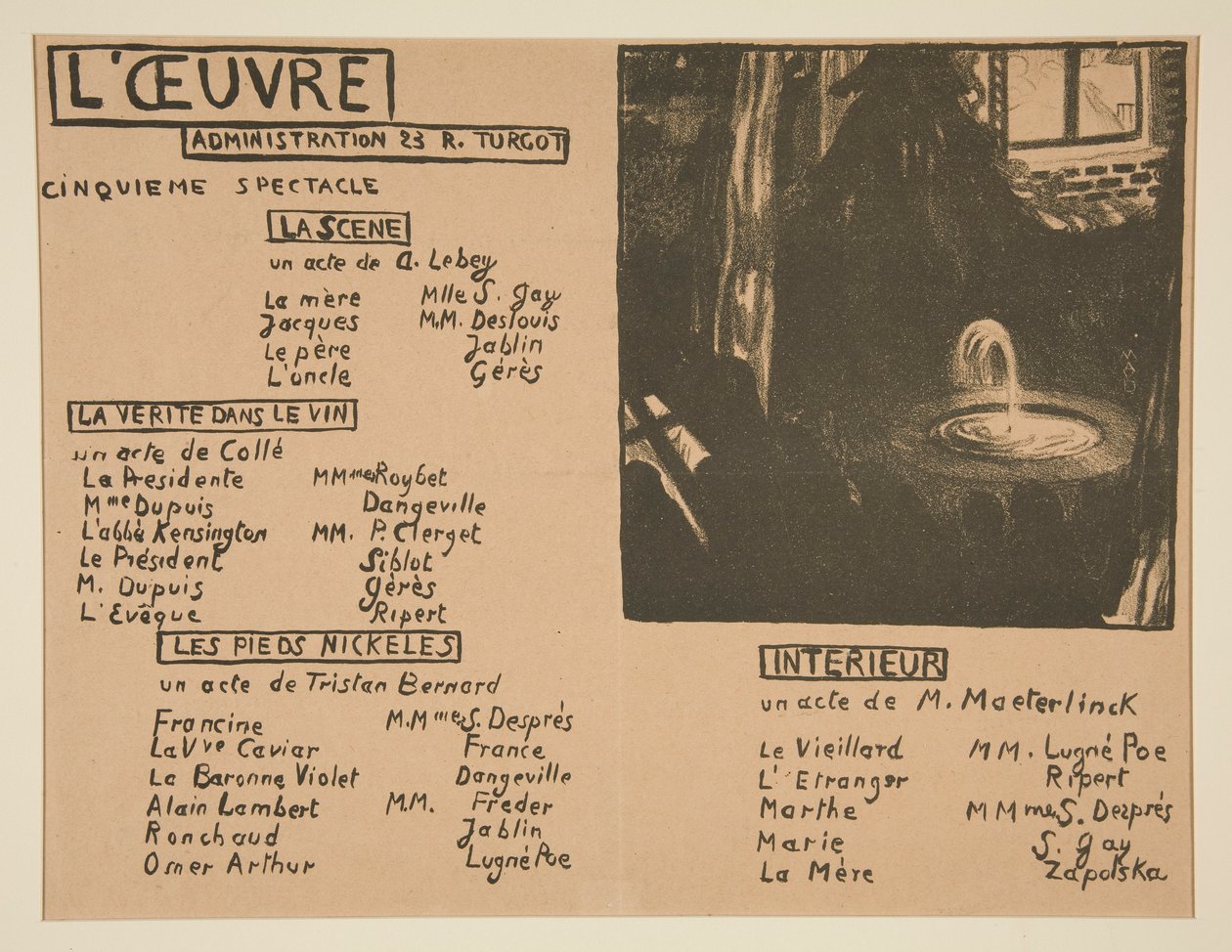 Programm des Theaters von L von Maurice Denis