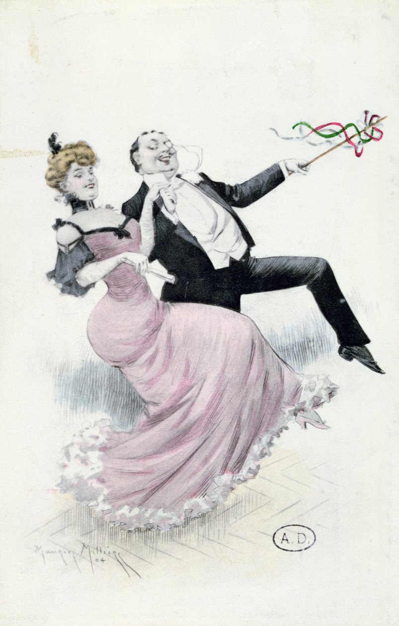 Lebensfreude, Postkarte ca. 1900 von Maurice Millière