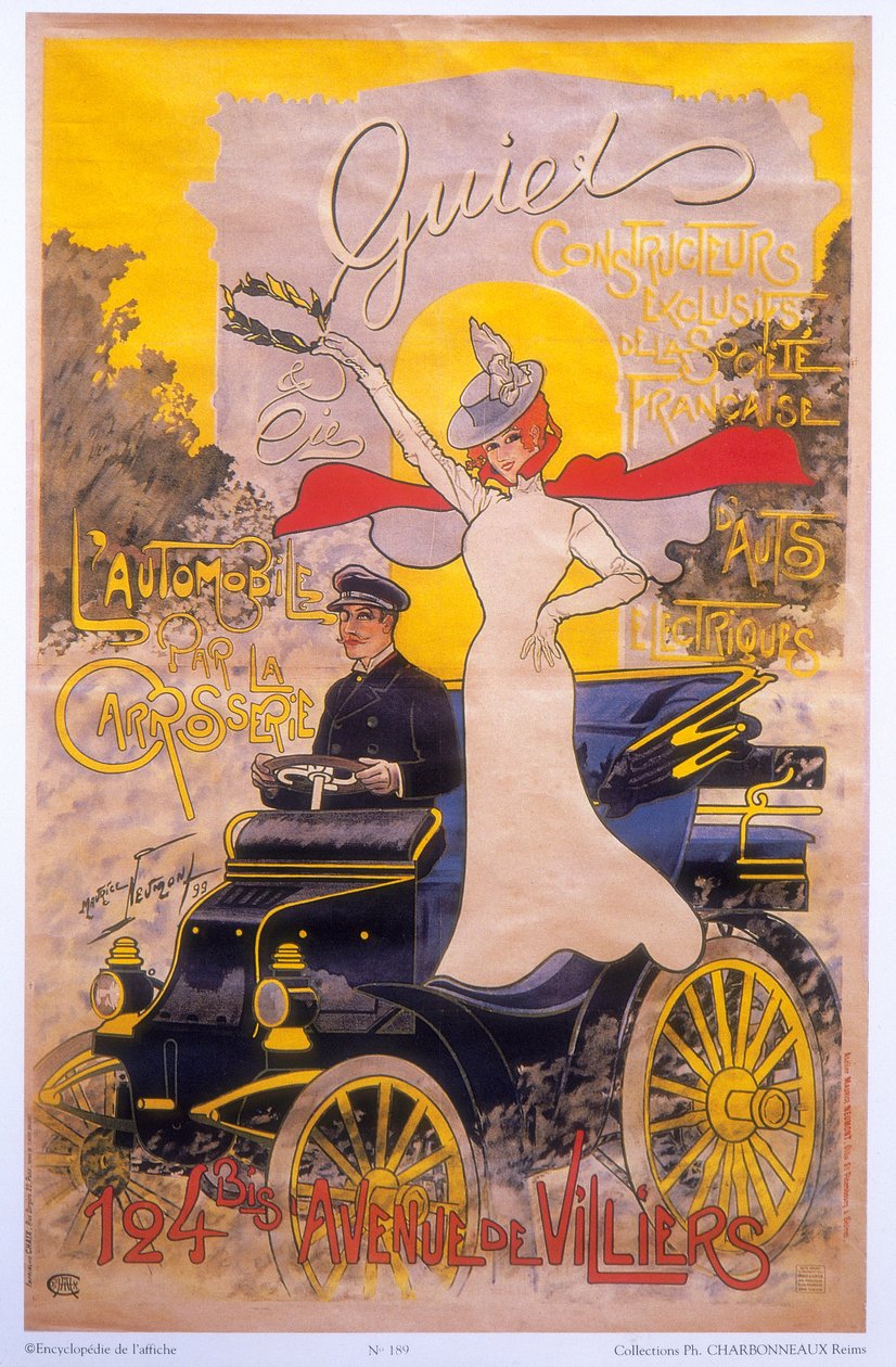Plakat zur Werbung für Autokarosserien, 1899 von Maurice Neumont