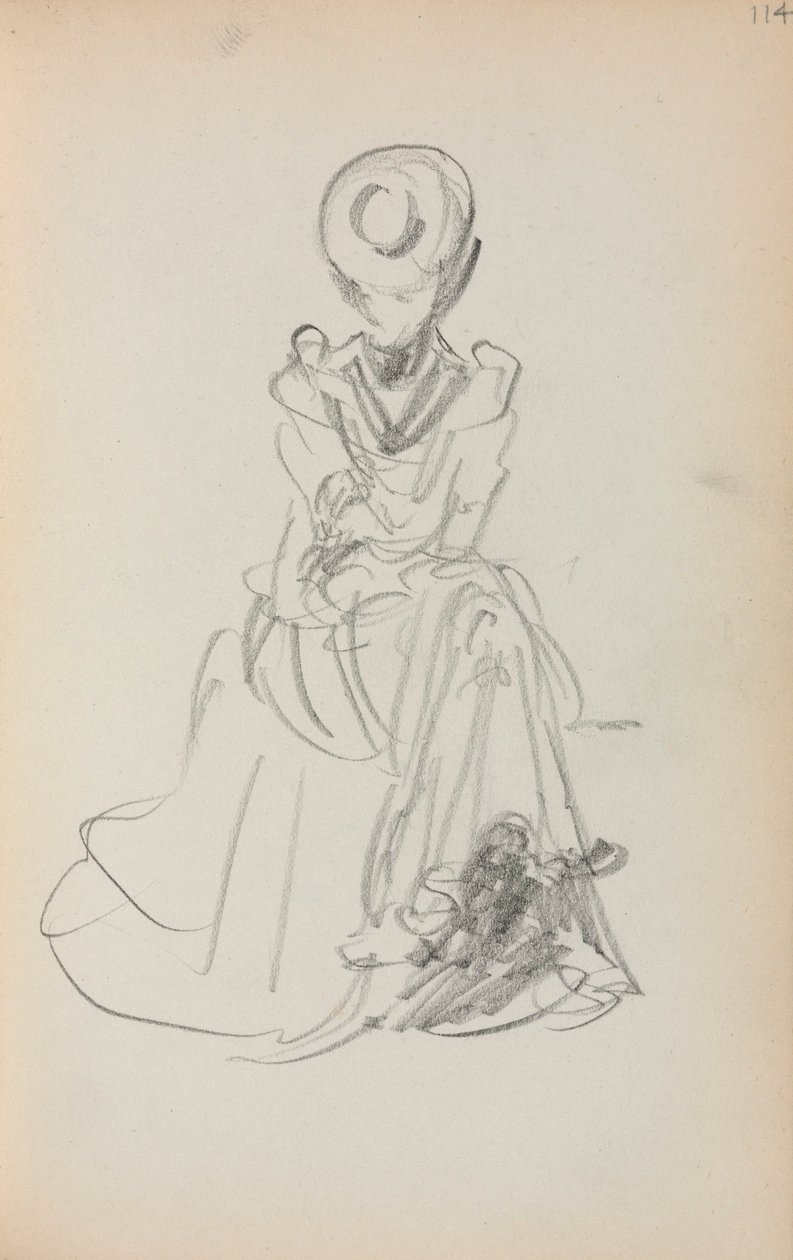 Italienisches Skizzenbuch: Sitzende Frau (Seite 114) von Maurice Prendergast