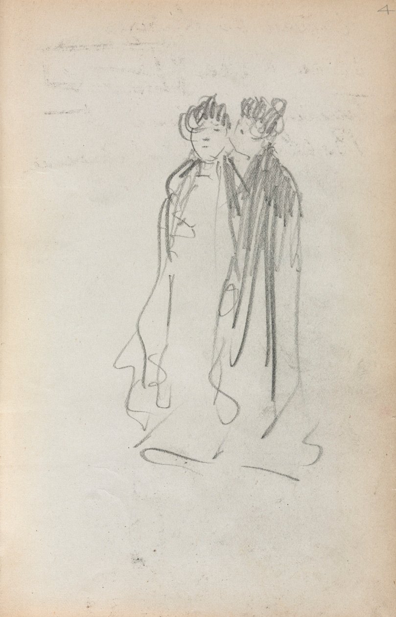 Italienisches Skizzenbuch: Zwei stehende Frauen (Seite 4) von Maurice Prendergast