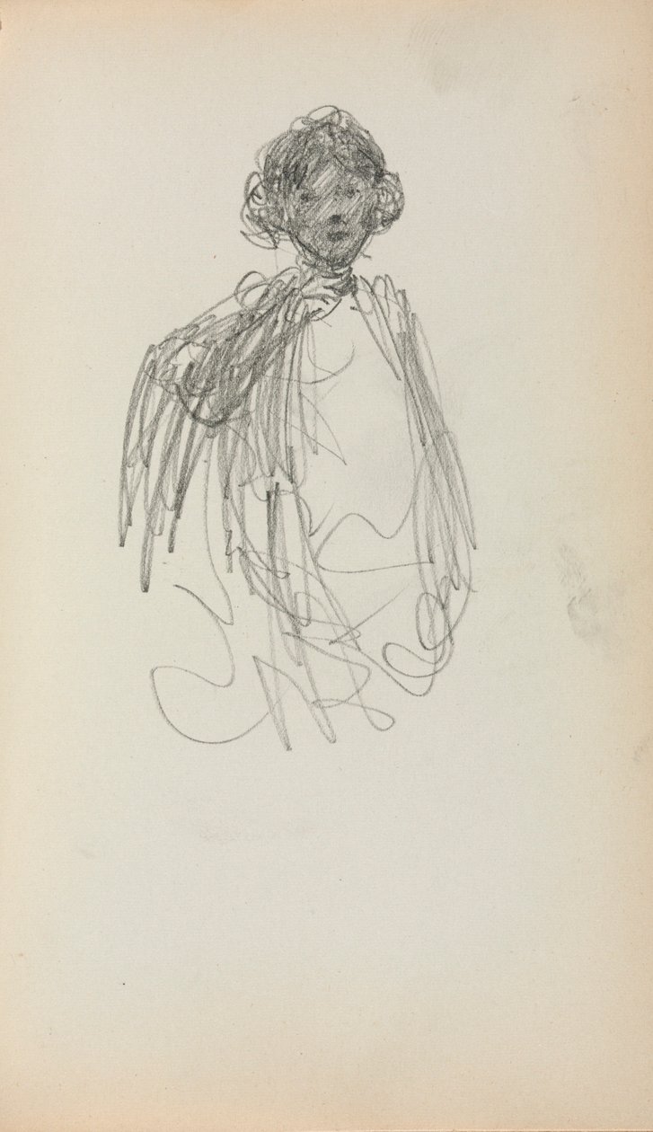 Italienisches Skizzenbuch: Frau, bis zur Taille (Seite 217) von Maurice Prendergast