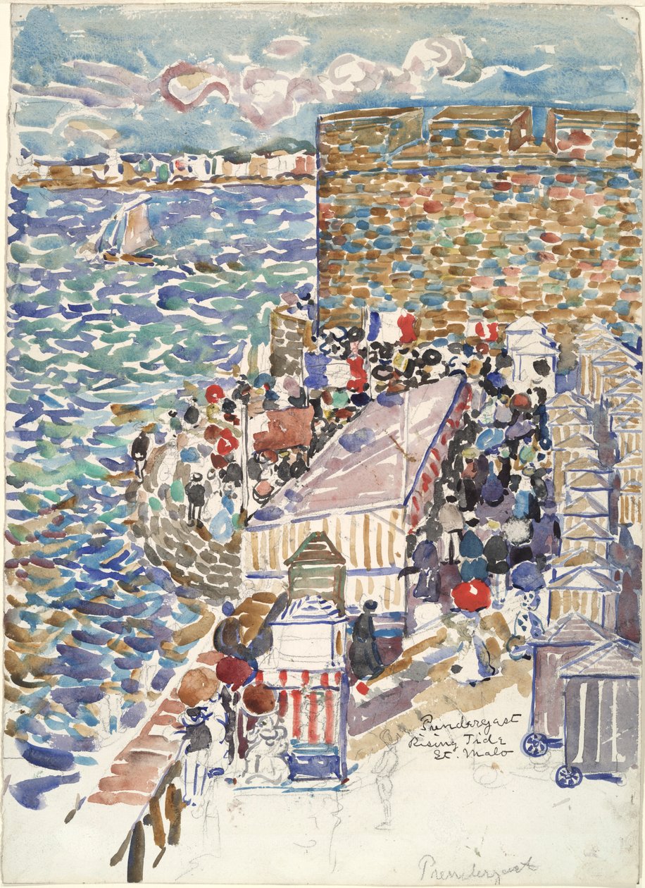 Steigende Flut, St. Malo von Maurice Brazil Prendergast
