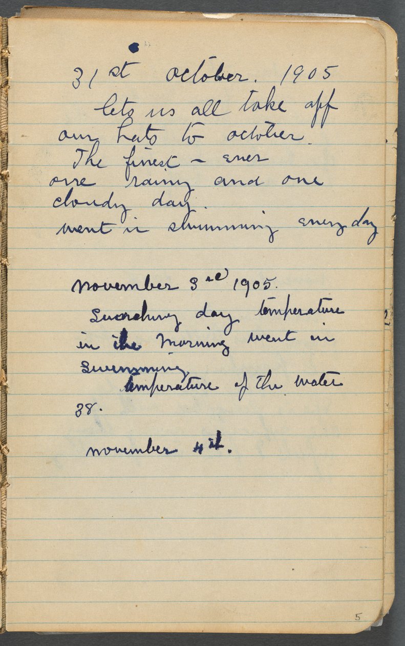 Skizzenbuch, Seite 005: Notizen von Maurice Prendergast