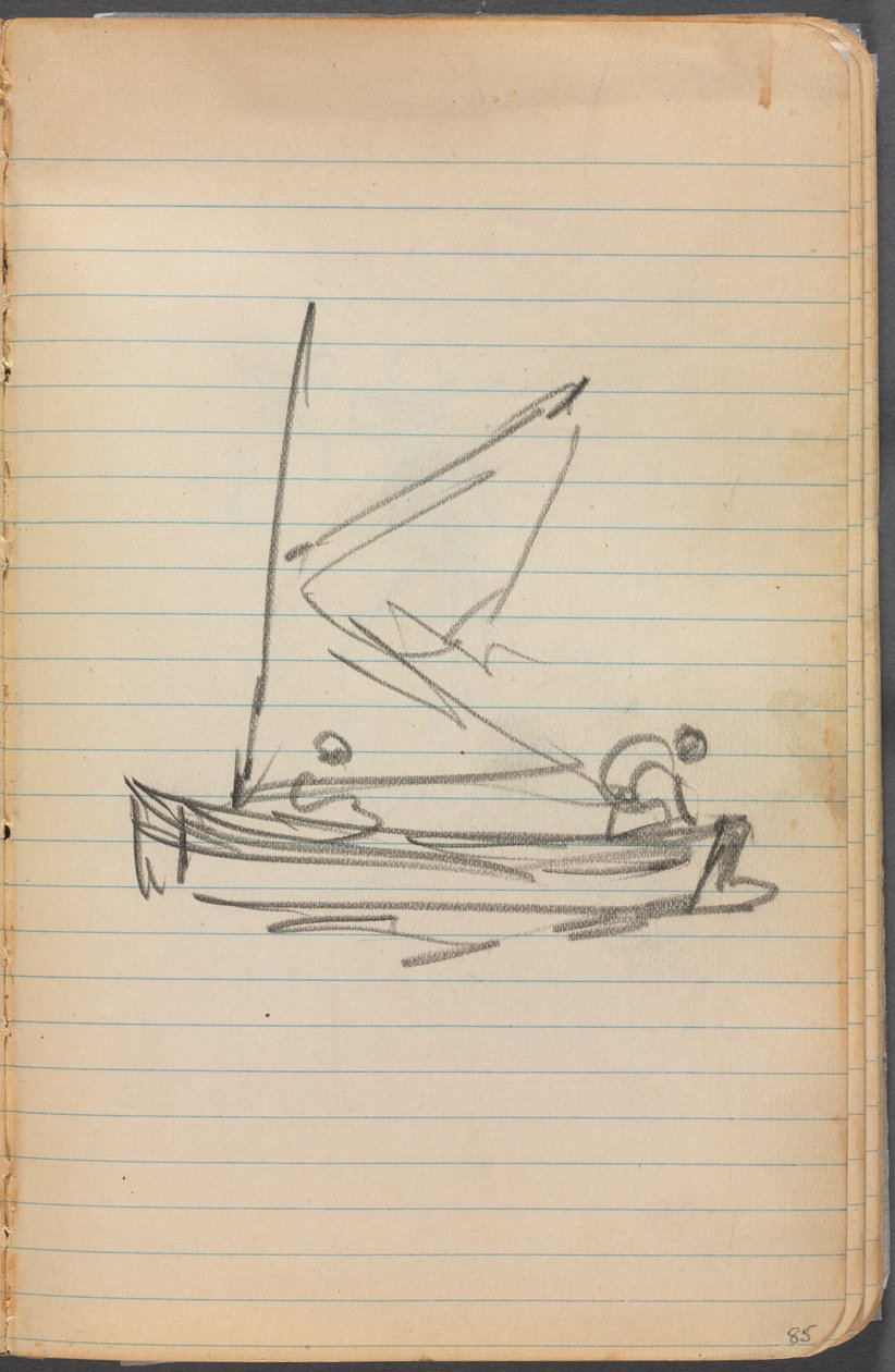 Skizzenbuch, Seite 085: Segelboot mit zwei Figuren von Maurice Prendergast