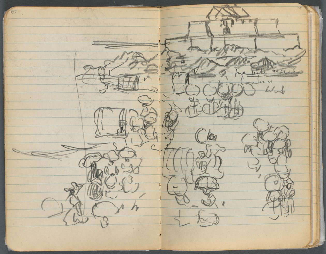 Skizzenbuch, Seite 112 & 113: Strandansicht von Maurice Prendergast