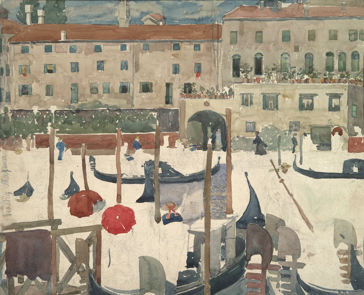 Der Kai, Venedig (recto); Venetia Marina (verso) von Maurice Brazil Prendergast