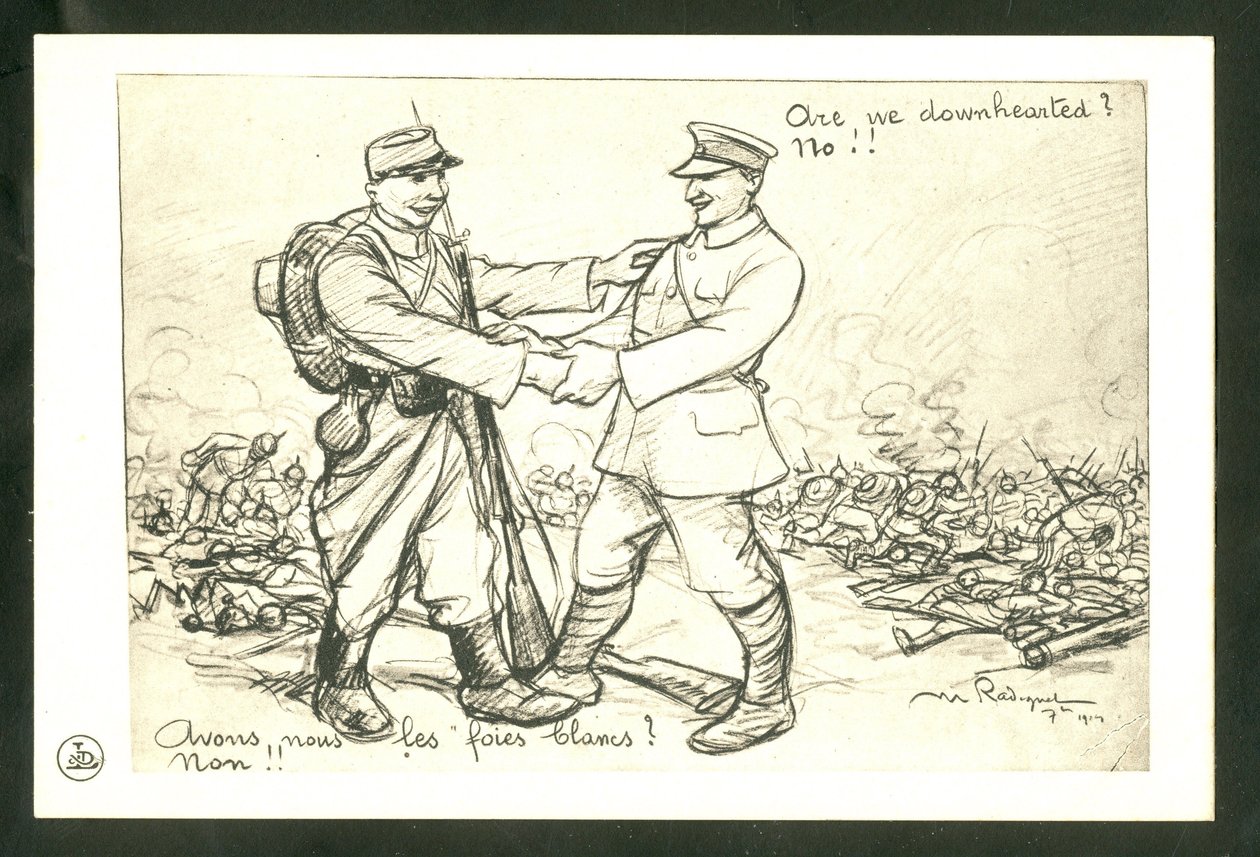Postkarte, Satirique en N & B von Maurice Radiguet