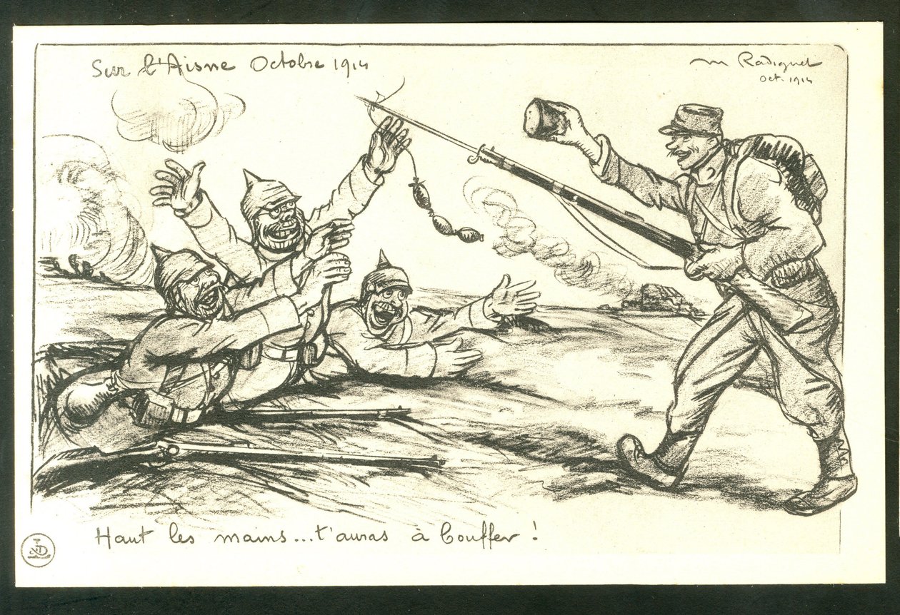 Postkarte, Satirique en N & B von Maurice Radiguet