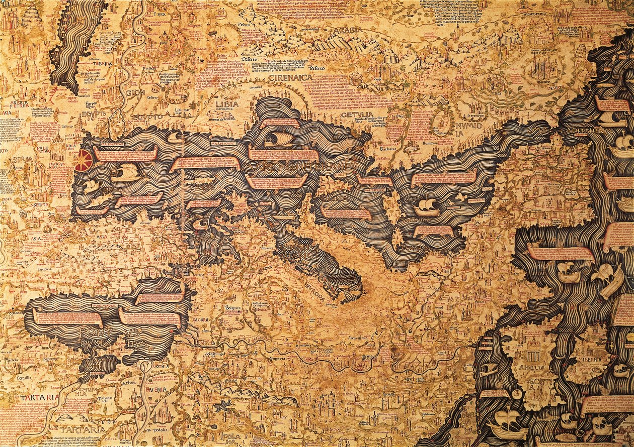 Karte des Mittelmeers von Mauro Fra