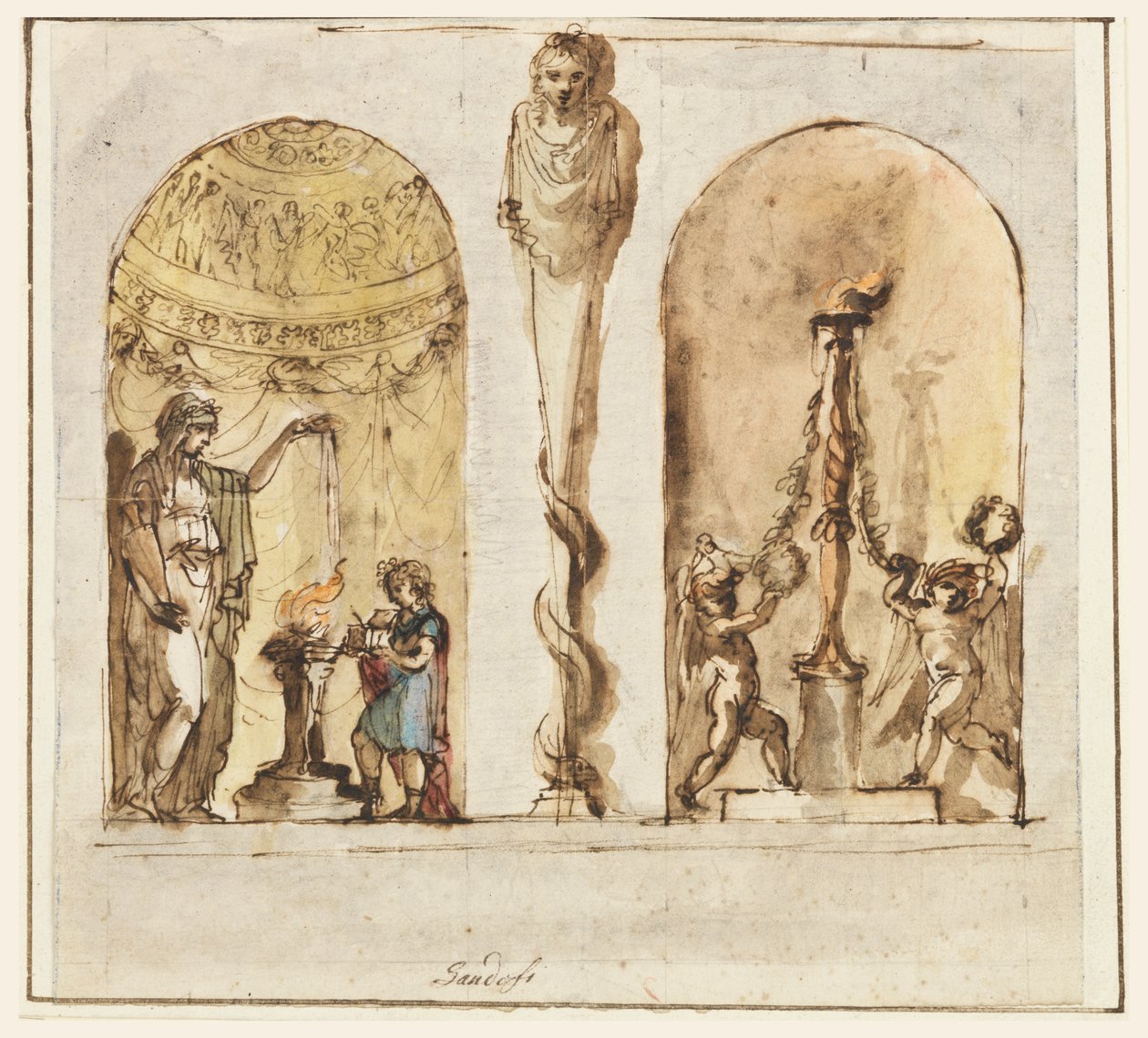 Bemalte Wanddekoration von Mauro Gandolfi