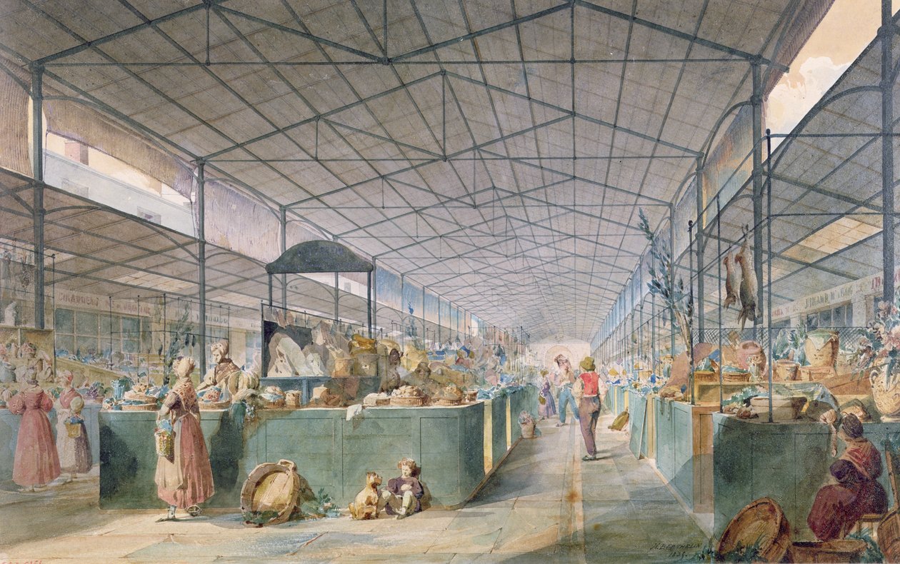Ansicht des Geflügelmarktes in La Vallee, 1834 von Max Berthelin