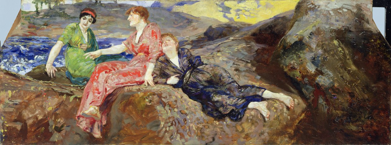 Mädchen am Ufer, um 1884-85 von Max Klinger