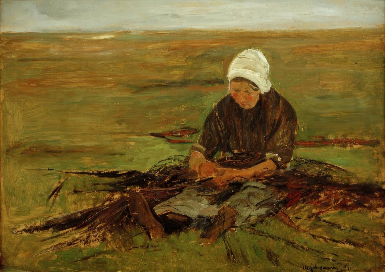 Sitzende Frau von vorne von Max Liebermann