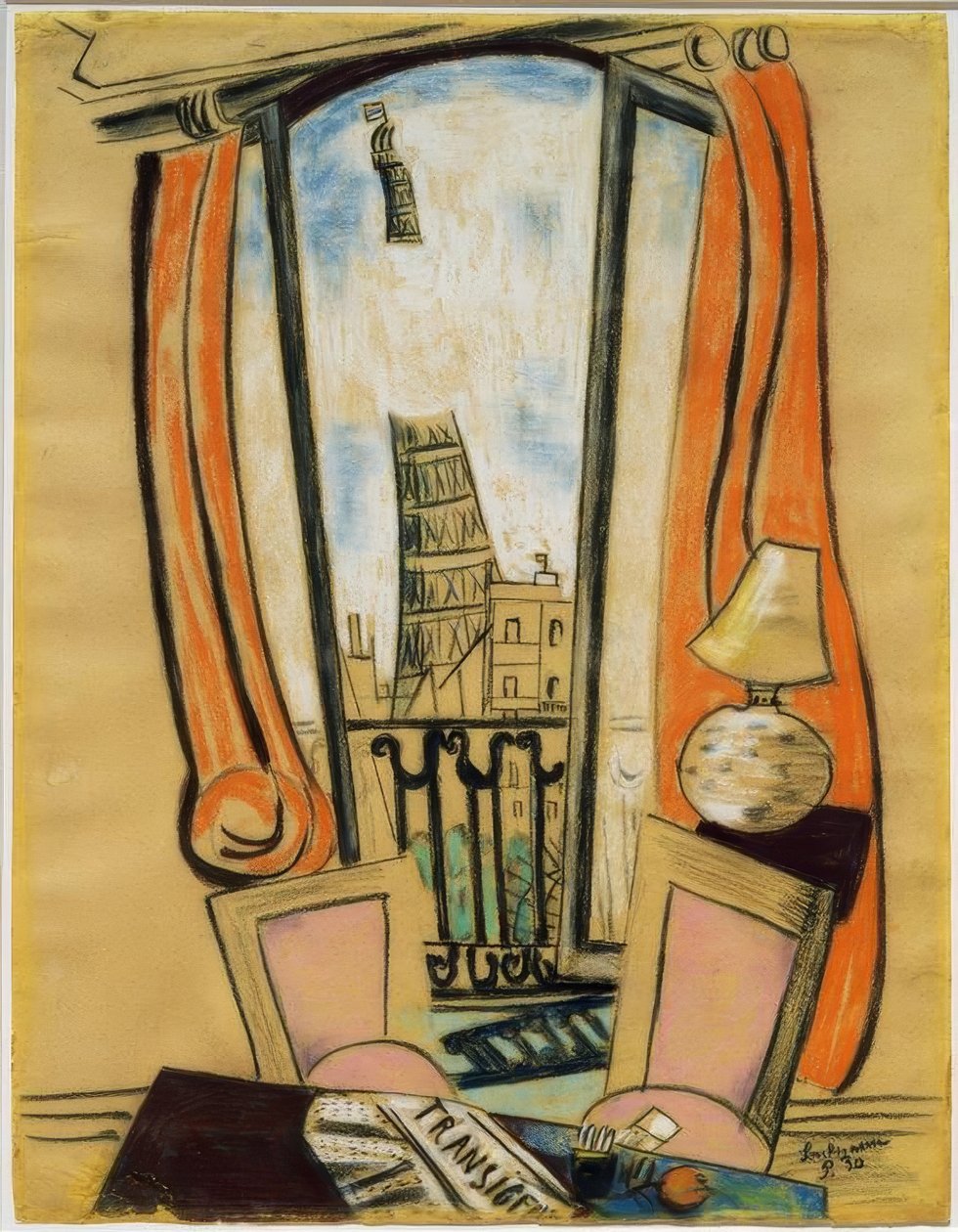 Ausblick aus dem Fenster (Eiffelturm) von Max Beckmann