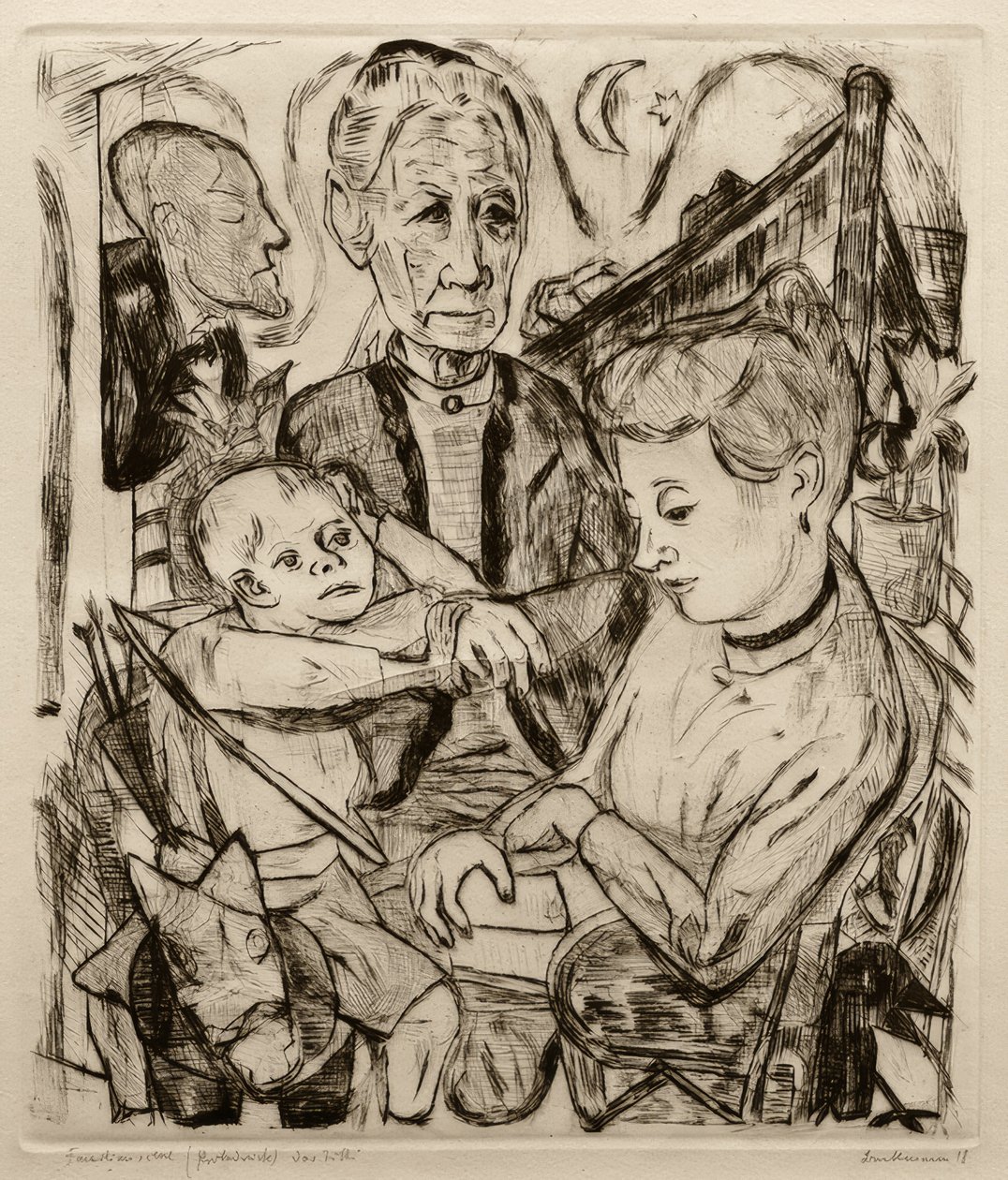 Familienszene von Max Beckmann