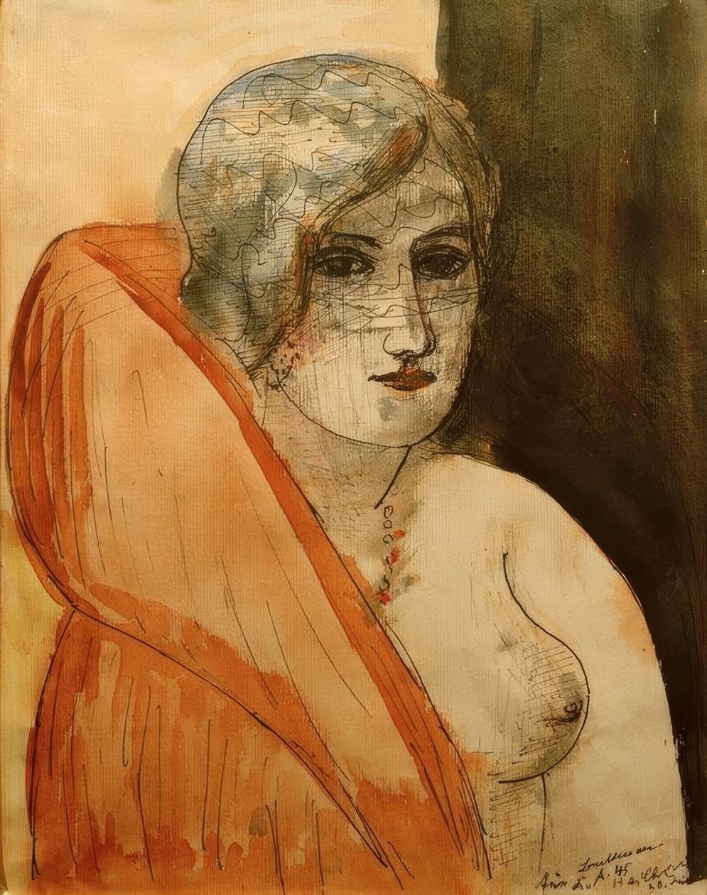 Frau im Pelz von Max Beckmann