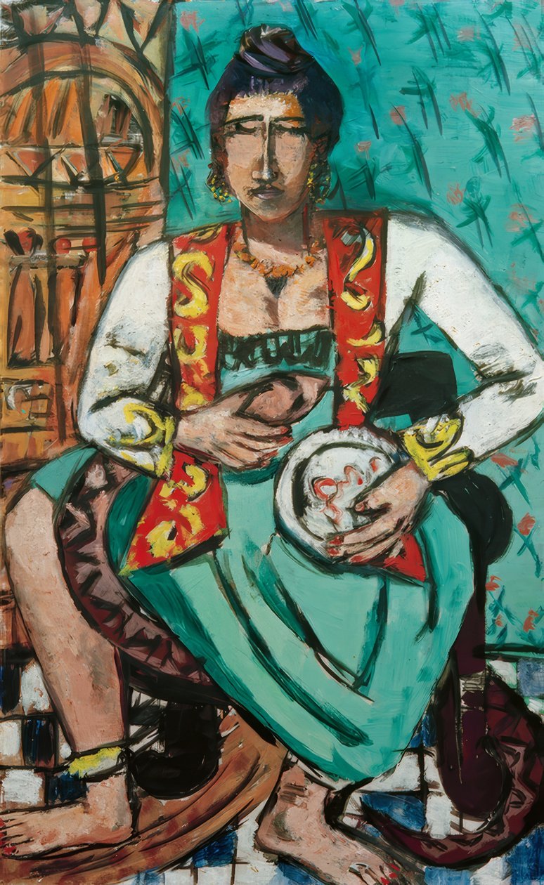 Frau mit Schlange von Max Beckmann